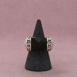 sterling silver chunky faceted purple cz ring size 6.5